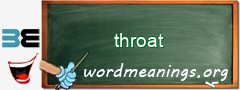 WordMeaning blackboard for throat